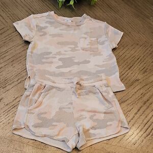 Camo Print Kids' T-Shirt and Shorts Set Size   XS